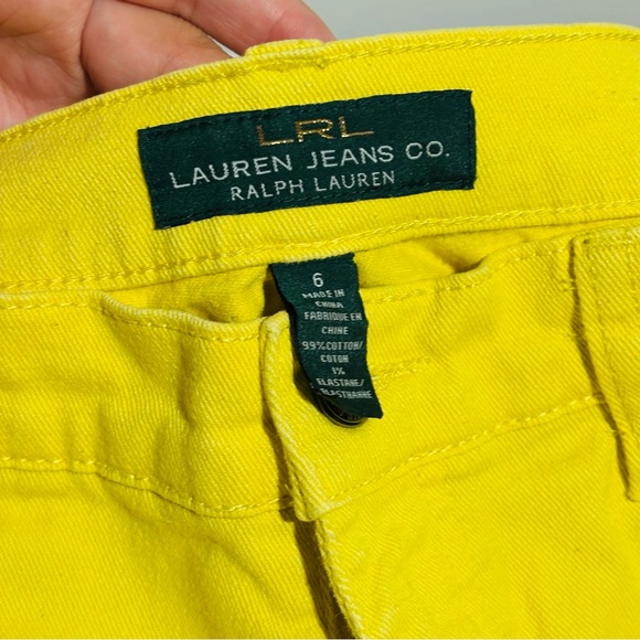 Ralph Lauren Ralph Bright Yellow Denim Capri Women Pants | Size 6 - Picture 5 of 8